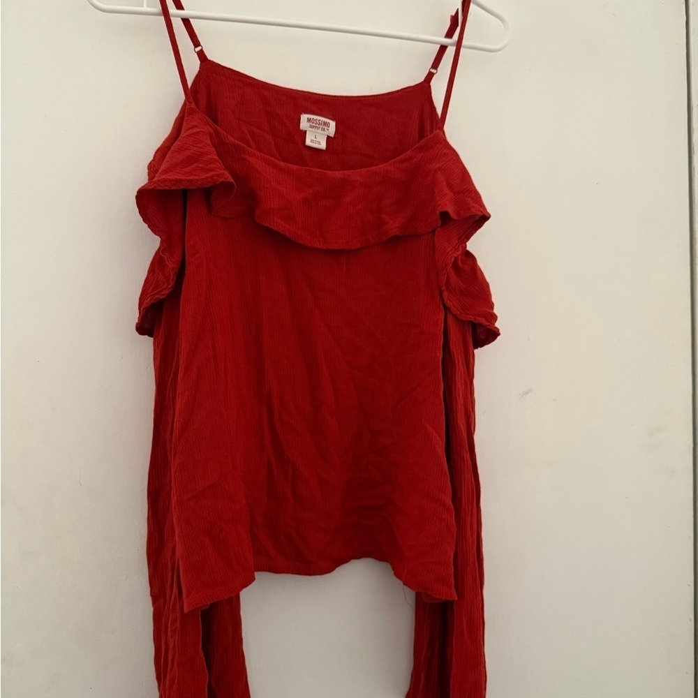 Mossimo Supply Co. Red Camisole with Ruffle Detail - Picture 1 of 6